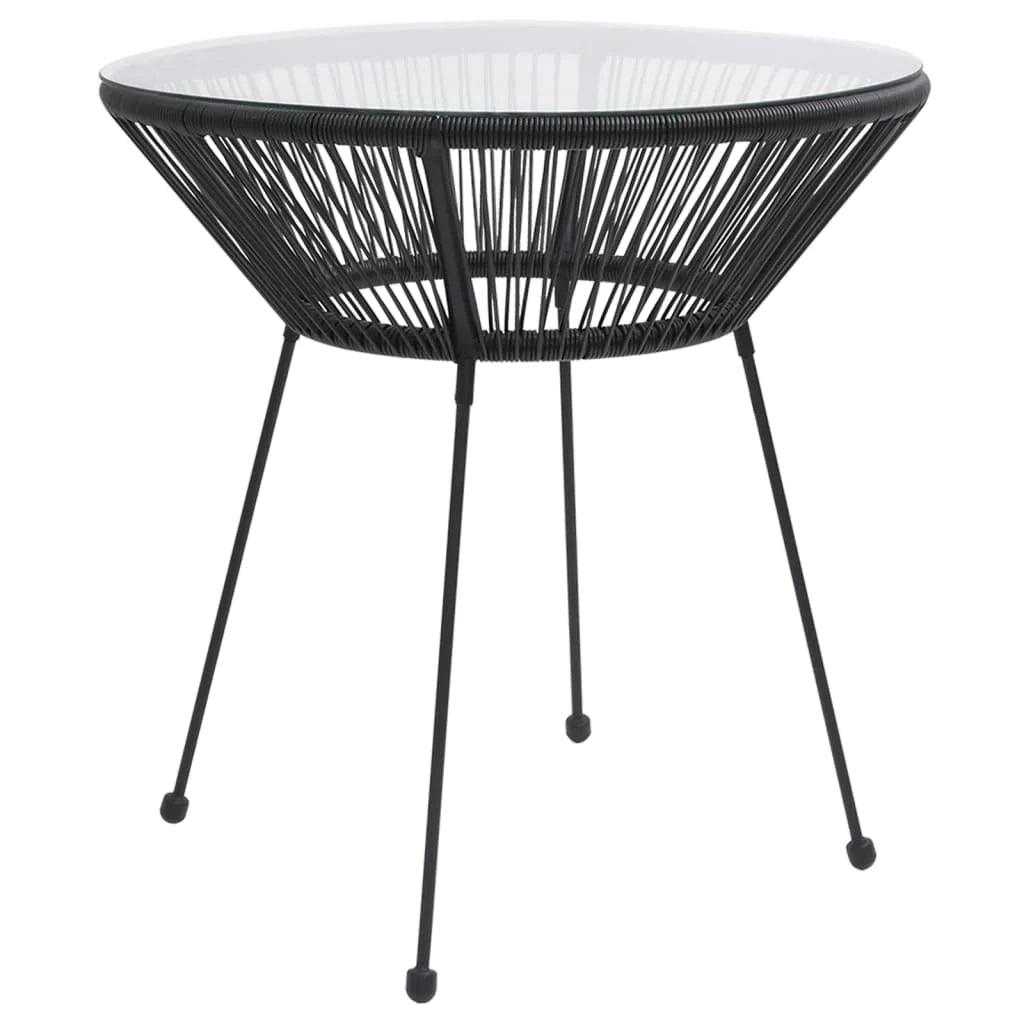 Set da pranzo da esterno da 5 pezzi mobili in rattan nero e PVC 02_0014229