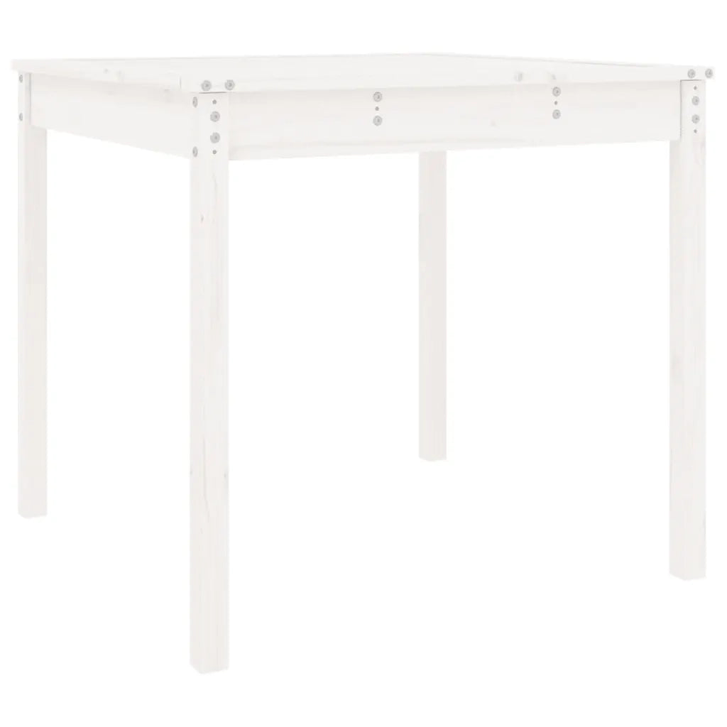 Tavolo da Giardino Bianco 82,5x82,5x76cm Legno Massello di Pinocod mxl 105881