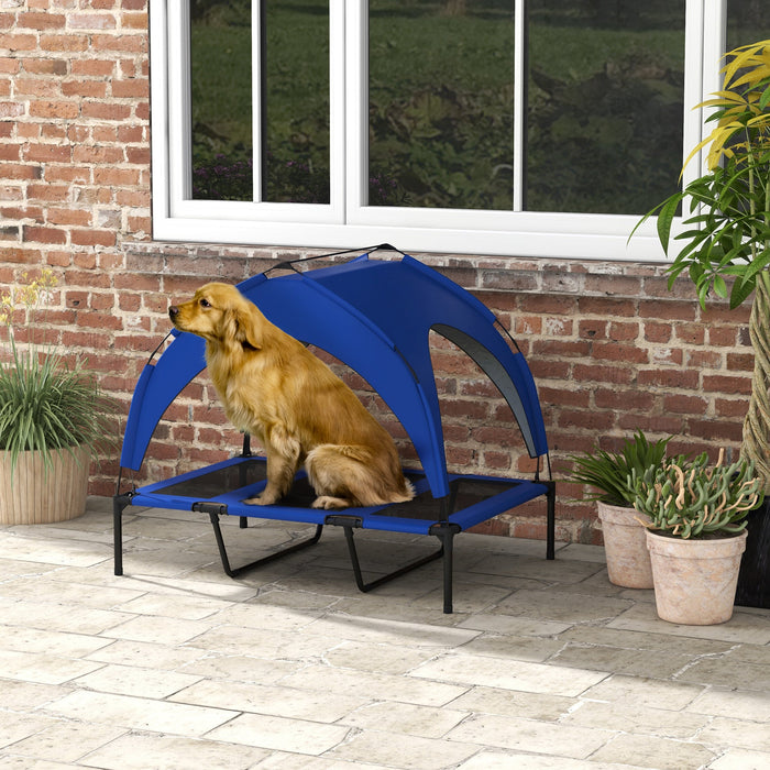 Cuccia per Cani Taglia Grande 106x76x94 cm in Acciaio e Poliestere Blu Scuro
