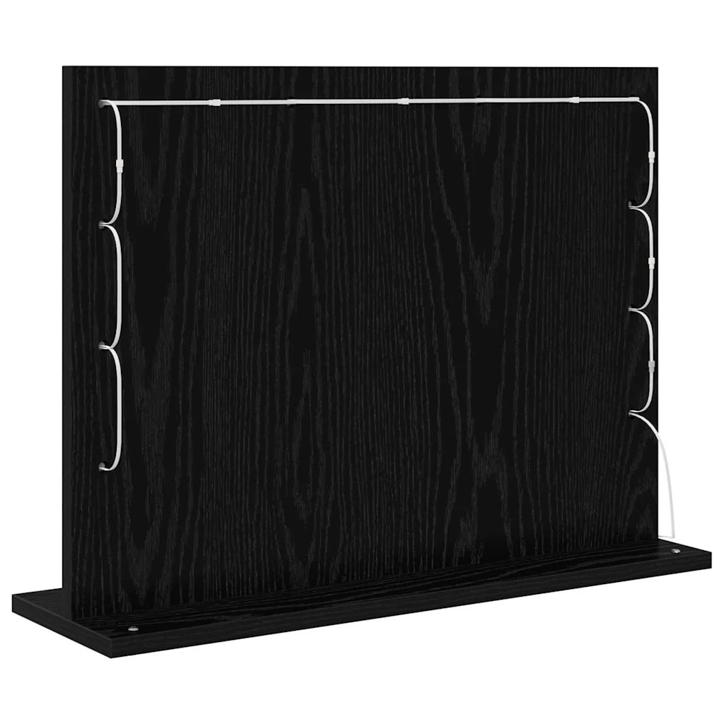 Specchio da Vanità Rettangolare Rovere Nero 60 x 45 x 18 cm 868310