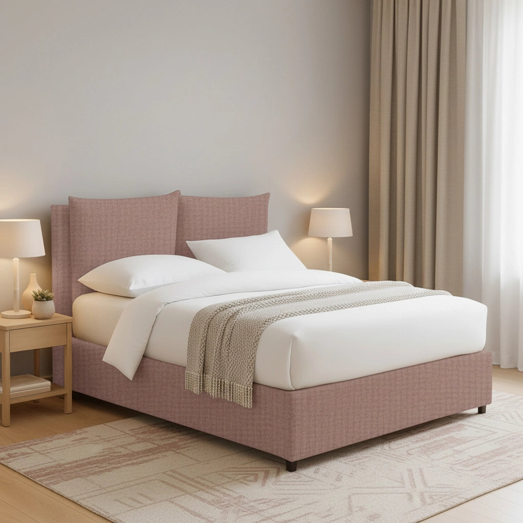 Falmouth, Letto Piazza e Mezza Sfoderabile Made in Italy, Rosa Antico