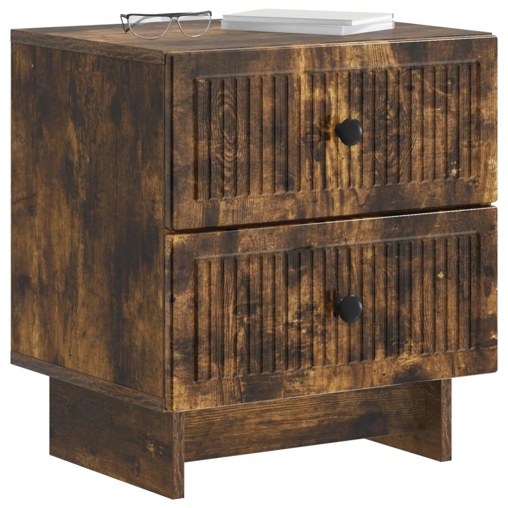 Armadio da Notte 2 pcs Rovere Fumo 43 x 34,5 x 47,5 cm
