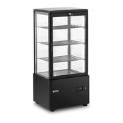 Vetrina refrigerata da 78 litri 4 ripiani con serratura vetro temperato nero plastica 14_0005390