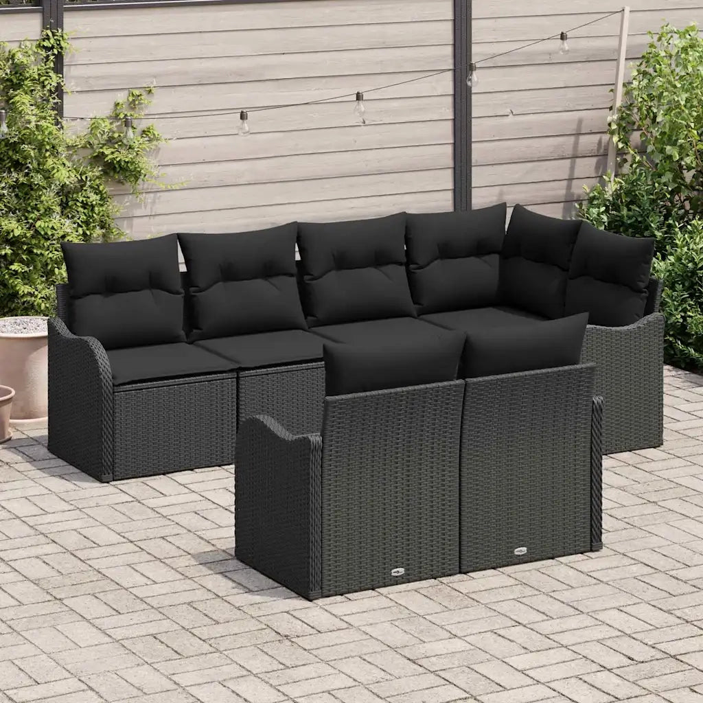 Set Divano da Giardino Nero polyrattan 3345743