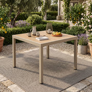 TAVOLO da esterno 84 x 84 x 74,5 cm in ferro zincato e legno plastico khaki