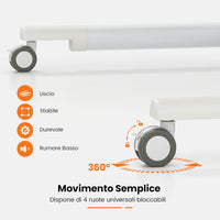 Scrivania Regolabile in Altezza a Forma di C, Scrivania con Ruote Bloccabili e Struttura in Metallo, Tvolo Portatile per Laptop e per Spazi Ridotti (Naturale)