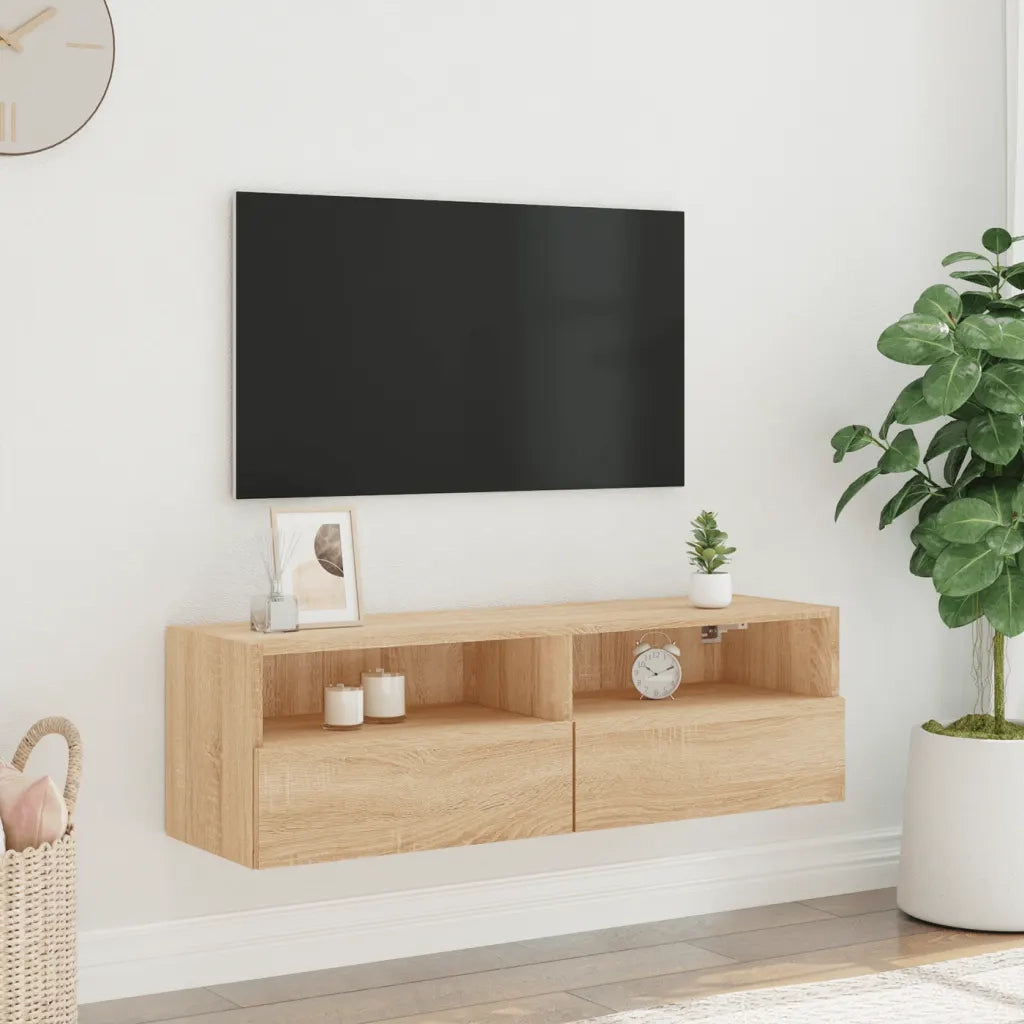 Mobile TV Parete-Credenza per TV sospesa-Console TV  Rovere Sonoma 100x30x30cm in Legno Multistrato