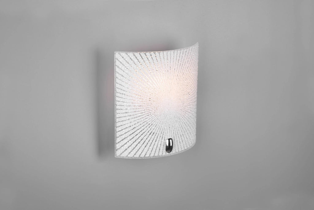 ELISA APPLIQUE RETTANGOLARE VETRO DECORO E GRANIGLIA DI VETRO L.20CM X H.22CM 1 LUCE ATTACCO E27