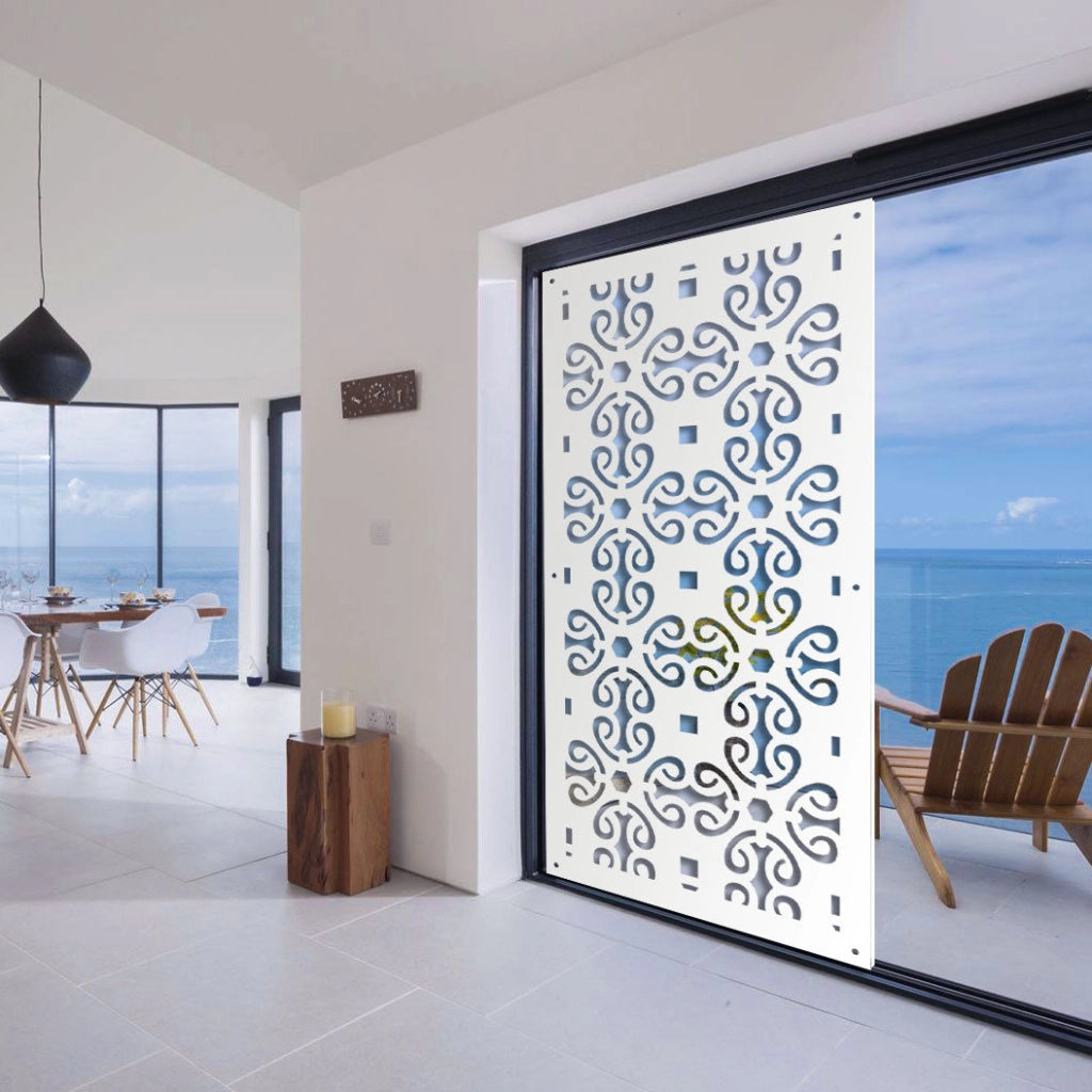 OLD KEY - Pannello in PVC traforato - Parasole Misura: 50x150 cm, Colore: bianco
