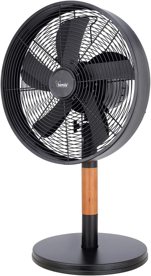 Bimar Ventilatore Tavolo VTM310 30cm Metallo Stelo Legno Design Retrò 3 Velocità Inclinazione