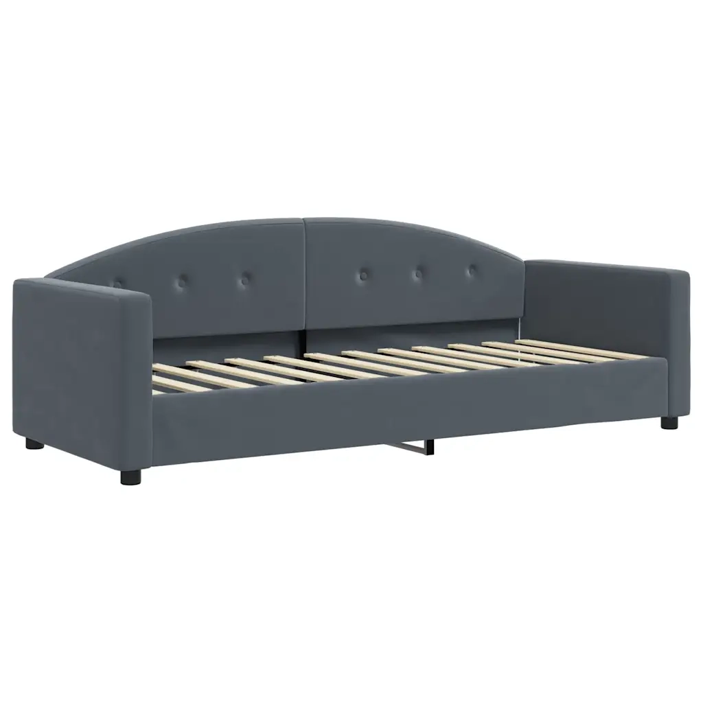 Divano Letto Estraibile Materassi Grigio Scuro 80x200cm Velluto 3197319