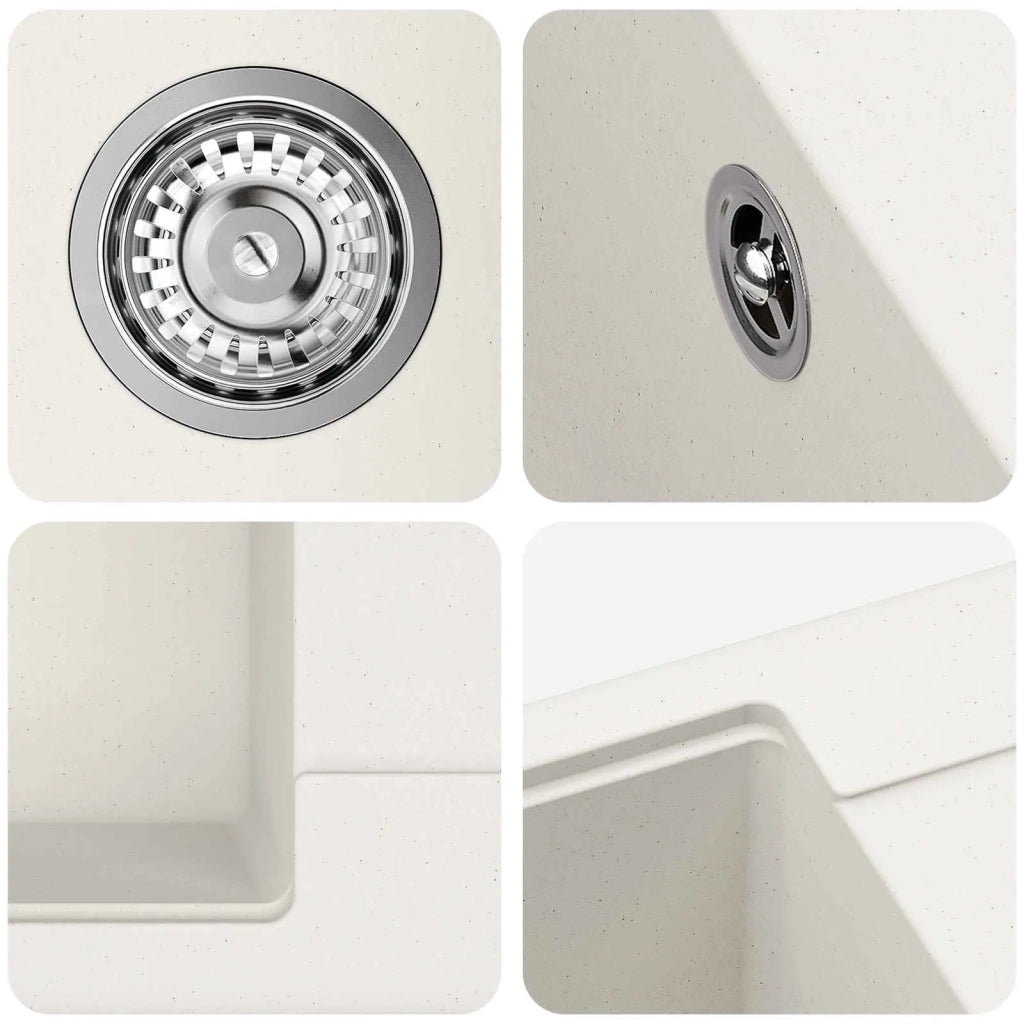 Lavello Bianco 560 x 460 mm 80% Quarzo e 20% Resina CFW1360852