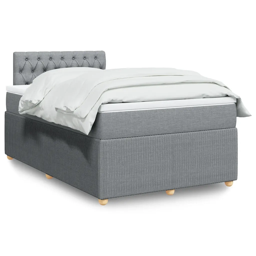 Giroletto a Molle con Materasso Grigio Chiaro 120x190cm Tessuto 3289702