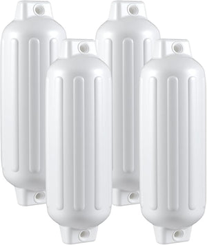 Set 4 Parabordi per Barca, Parabordi per Imbarcazioni, Gommonni, Boat Fender(Bianco)
