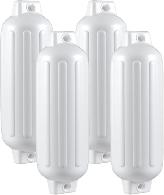 Set 4 Parabordi per Barca, Parabordi per Imbarcazioni, Gommonni, Boat Fender(Bianco)