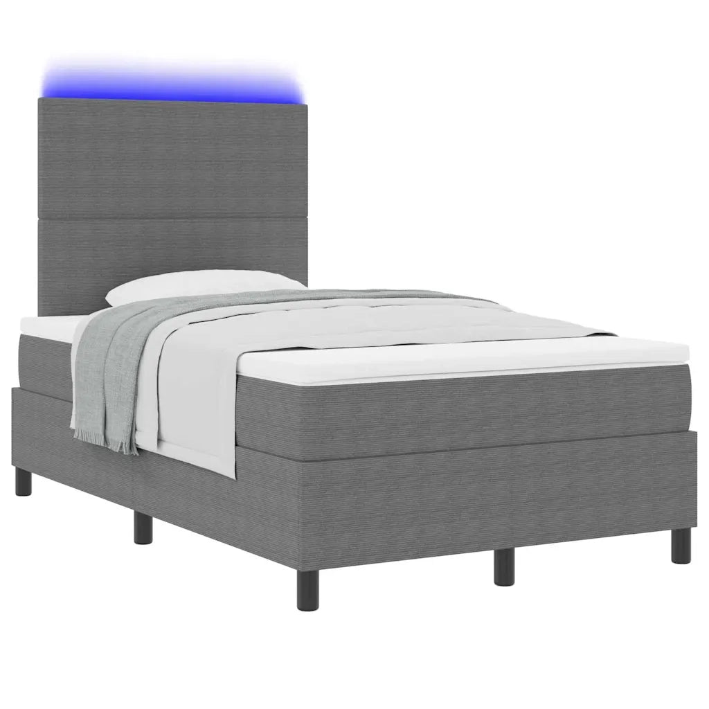 Letto a Sorgente LED Grigio chiaro e bianco 120 x 190 cm 3337635