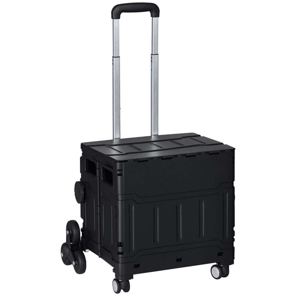 Carrello della spesa pieghevole ¨C zephmum ¨C Nero, acciaio, 65 kg