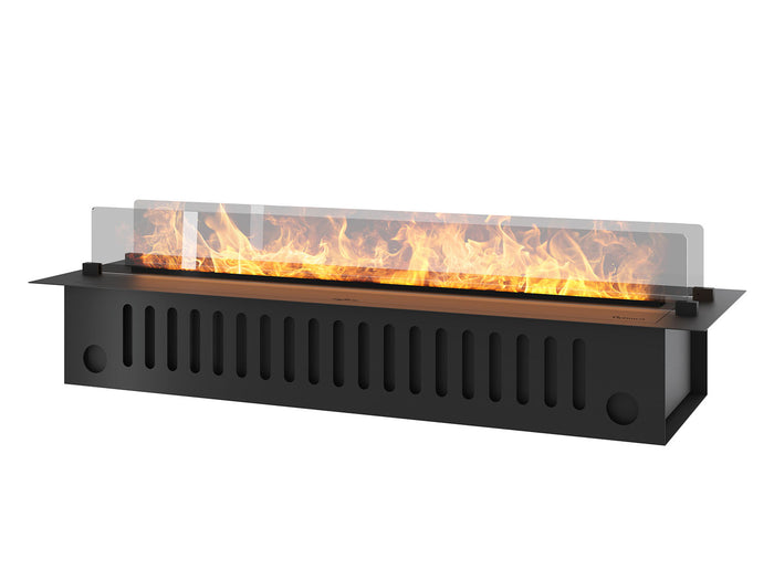 Camino a Vapore Elettrico da Incasso 120x48,5x33 cm Invapo Insert con Ricarica Automatica e LED RGB Nero