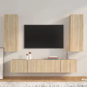 Set di Mobili Porta TV 4 pz-Set di 4 Credenza per TV Rovere Sonoma in Legno Multistrato 446821