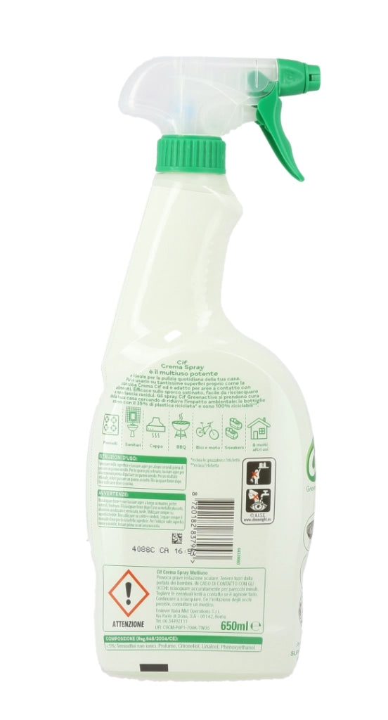 CIF CREMA SPRAY MULTIUSO GREENACTIVE 650 ML EFFICACE SULLO SPORCO EFFICACE