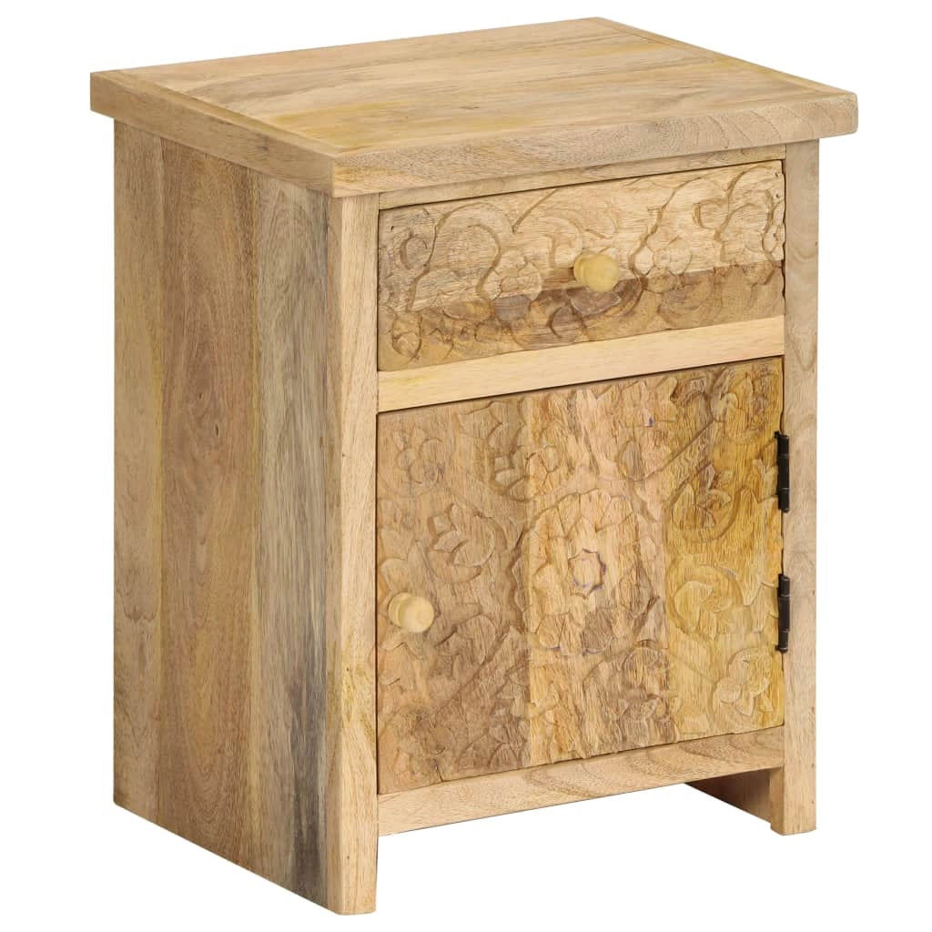 Comodino cassettiera armadio mobili camera da letto in legno massello di mango 40 x 30 x 50 cm 1402082