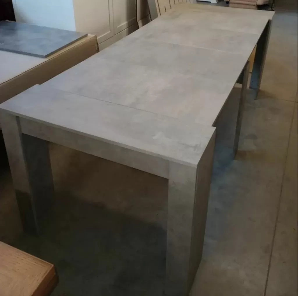 Consolle-tavolo finitura beton nobilitato con 4 allunghe da 45 cm misura l.90 p.50 h.75 (1651) - Mobili 2G