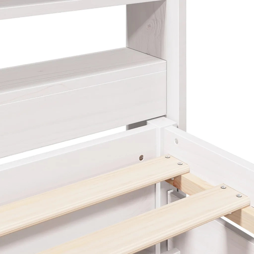 Letto senza Materasso Bianco 160x200 cm Legno Massello di Pino
