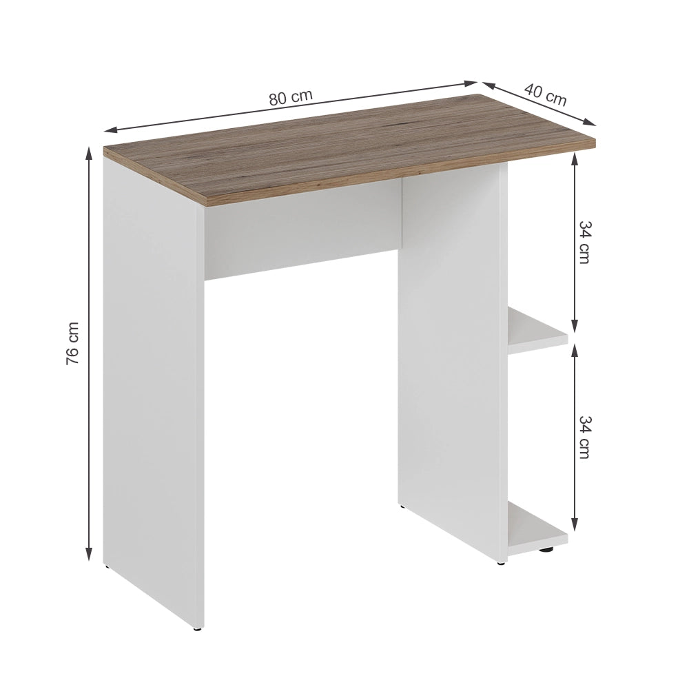 Vicco Scrivania con ripiani Bianco/Artisan 80 x 40 cm
