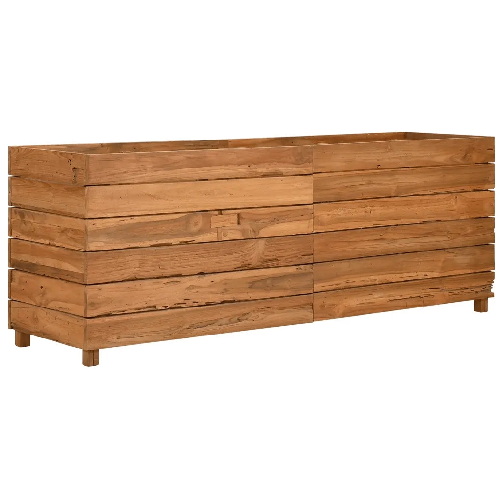 Letto Rialzato 150x40x55 cm Legno di Teak di Recupero e Acciaio 47426