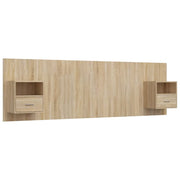 Testiera | Testata Letto con Comodini in Legno Multistrato Rovere Sonoma