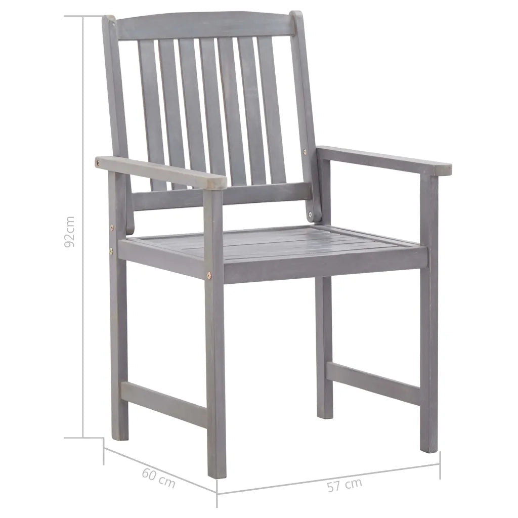 Set Pranzo da Giardino 7 pz Grigio Slavato in Massello d'Acacia 45941