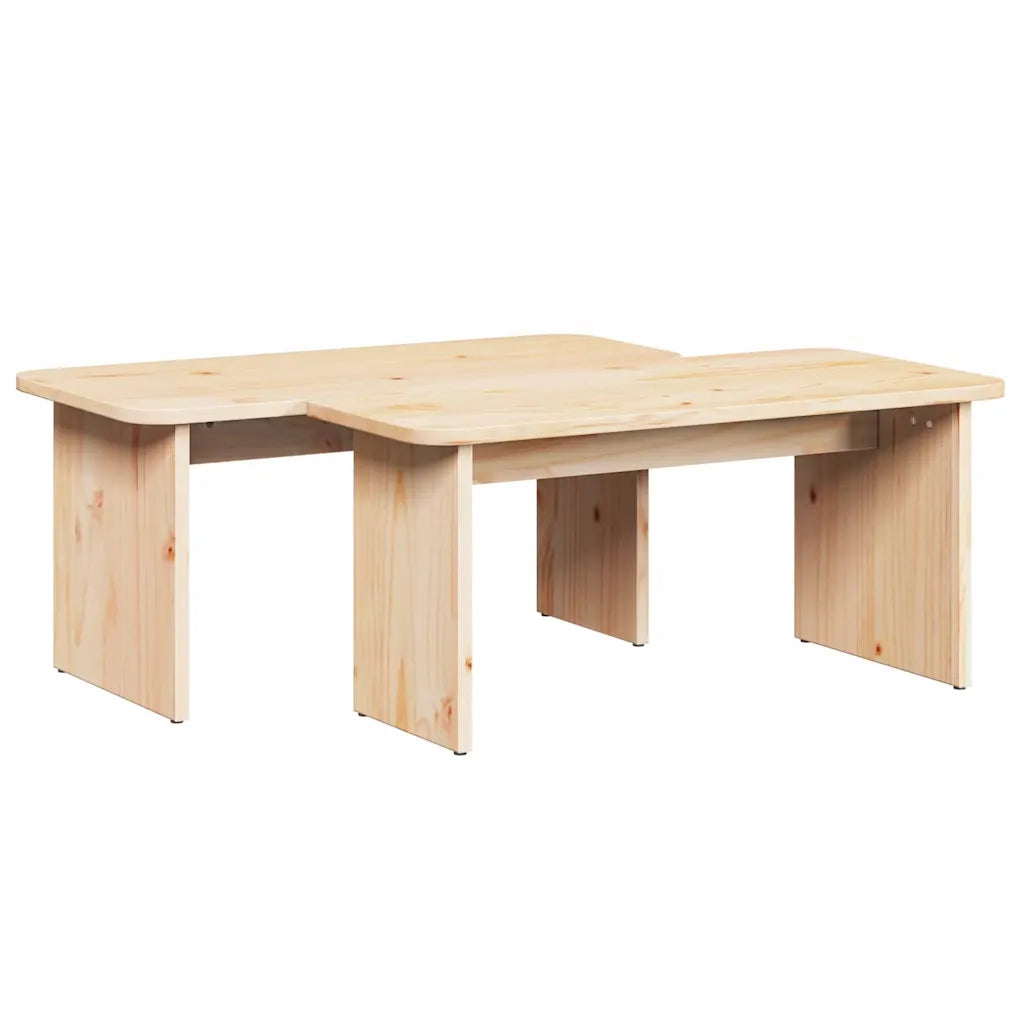 2 pz Tavolino da salotto | Tavolino da caff¨¨ | Tavolino da Soggiorno Naturale Legno di pino massello