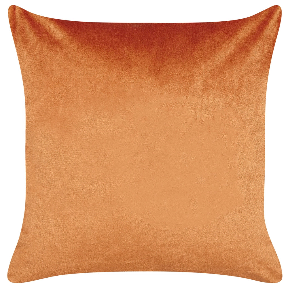 Set di 2 cuscini decorativi in velluto arancione e oro 45 x 45 cm motivo viso glamour accessori decorativi
