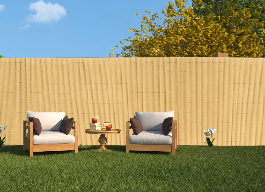 Canniccio Bambù In Pvc Frangivista Recinzione Per Giardino Frangivento Balcone Naturale - 100x500Cm