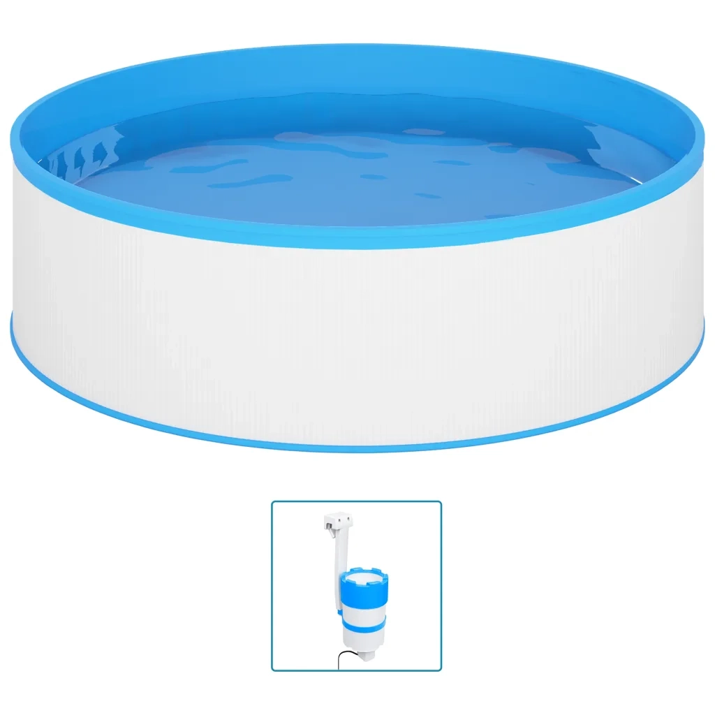 Piscina Fuori Terra con Skimmer e Pompa Sospesi 350x90cm Bianca 3070798