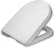 Sedile WC a D con chiusura ammortizzata per bagno di famiglia bianco 19_0000736