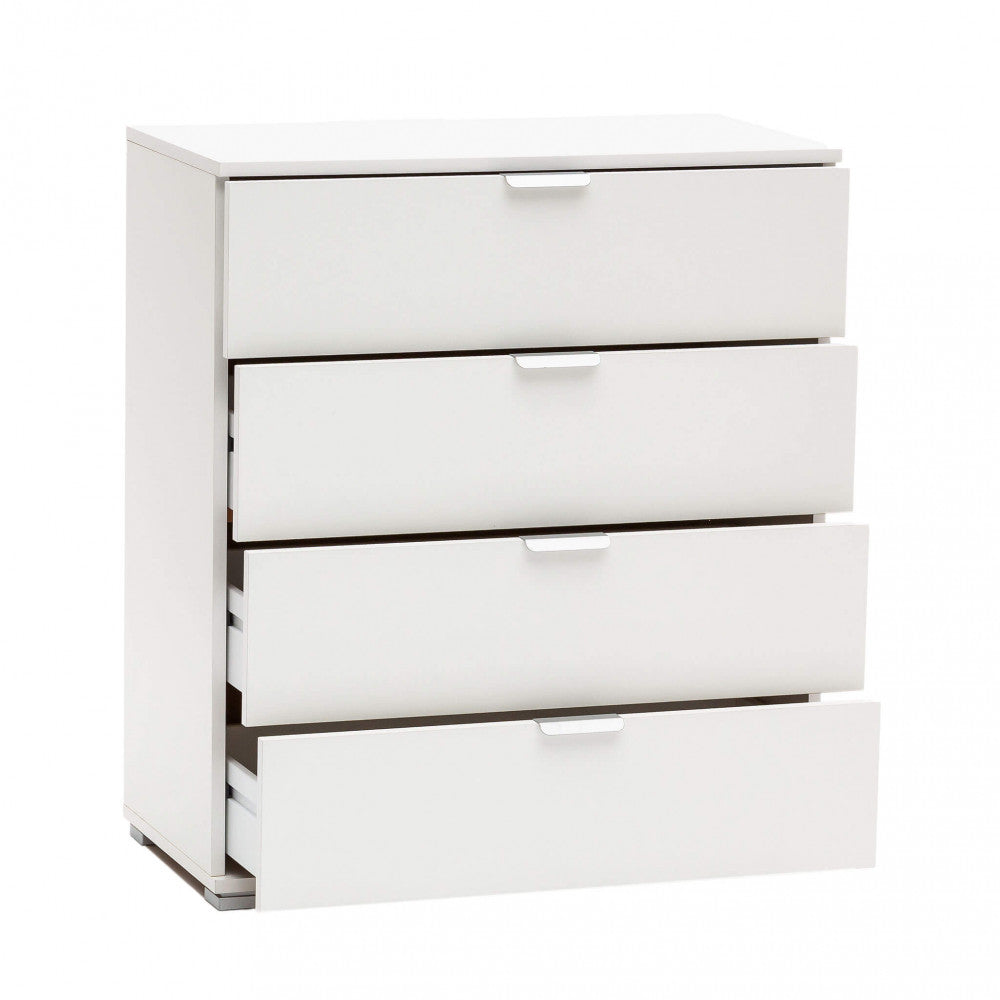 Mobiletto 4 Cassetti Bianca 75x38x85 h cm in Truciolare bilaminato Bianco