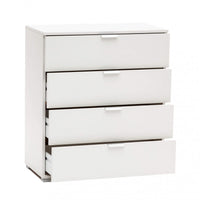 Mobiletto 4 Cassetti Bianca 75x38x85 h cm in Truciolare bilaminato Bianco