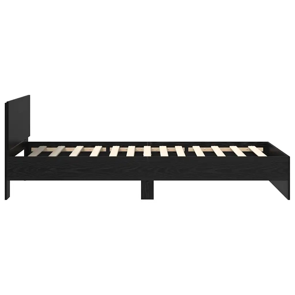 Struttura del letto-Giroletto Rovere Nero 90 x 200 cm Legno multistrato 948818