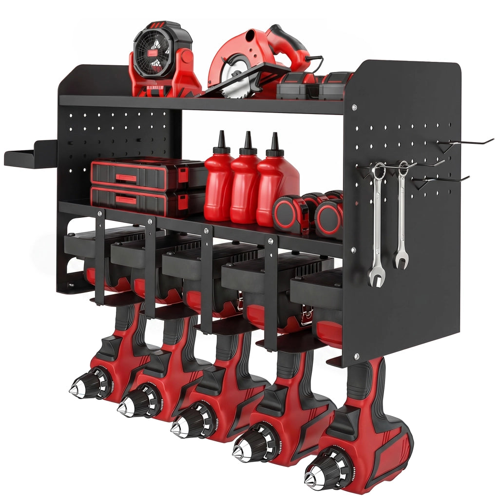 Organizzatore attrezzi da giardino 2 livelli ¨C zephmum ¨C 61.8x23x32.7cm nero