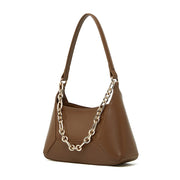 Borsa a tracolla da donna in vera pelle marrone