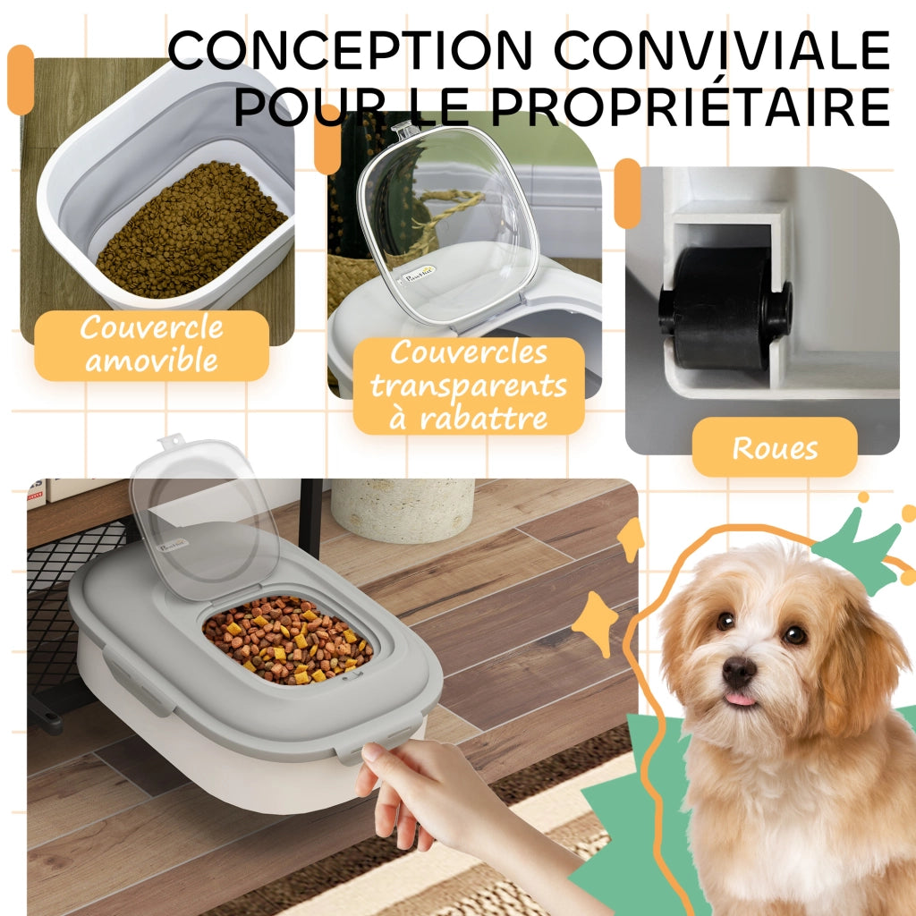 Contenitore ermetico per crocchette cane pieghevole 25L ¨C Minimal ¨C 44x32x37 cm grigio