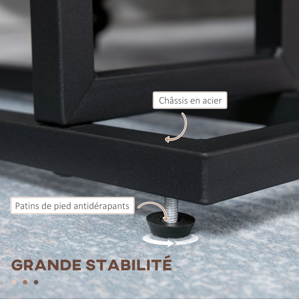 Tavolino da caff¨¨ con porta riviste in metallo ¨C zephmum ¨C 49x19x55 cm nero marrone