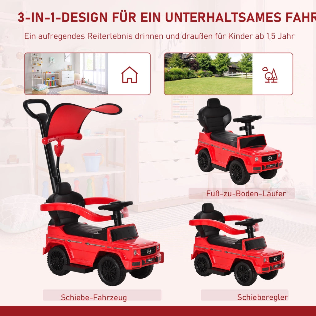 Auto Scivolo Mercedes G350 3 in 1 con Volante ¨C zephmum ¨C Rosso