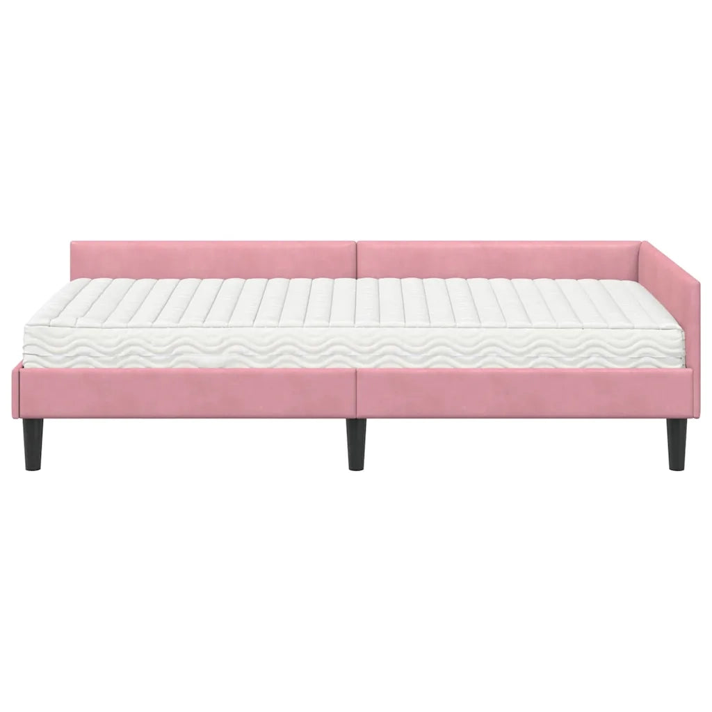 Struttura Letto Angolare con Materasso 2 pcs Grigio Velluto 3393699