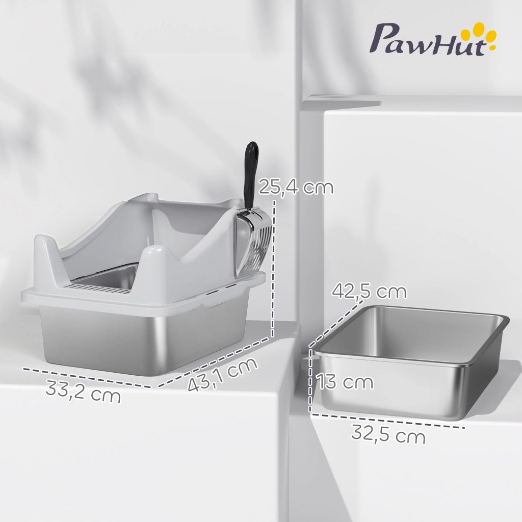 Cassetta igienica per gatti ¨C Zephmum ¨C Grigio 43x33x25 cm