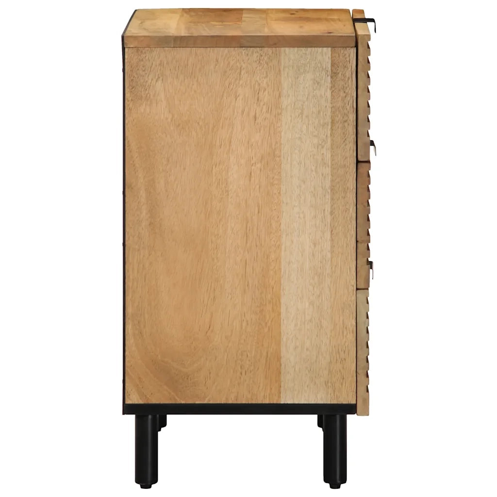 Comodino Marrone 50x33x60 cm in Legno Massello di Mango 4017729