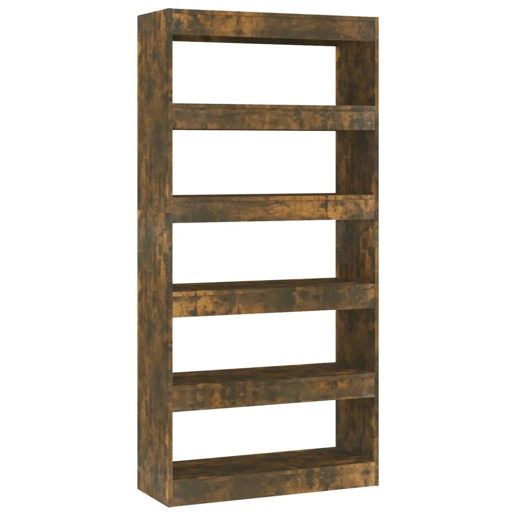 Libreria Divisorio-Scaffale per Libri-Mobile di Stoccaggio Rovere Fumo 80x30x166 cm in Truciolato