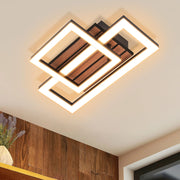 ZMH Lampada da soffitto LED 14W design moderno 3000K luce calda quadrata effetto legno soggiorno camera da letto