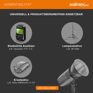 Flash fotografico a batteria Mover 400 TTL, 400 W 1/10000 s, con attacco sagomatori luce, per studio fotografico